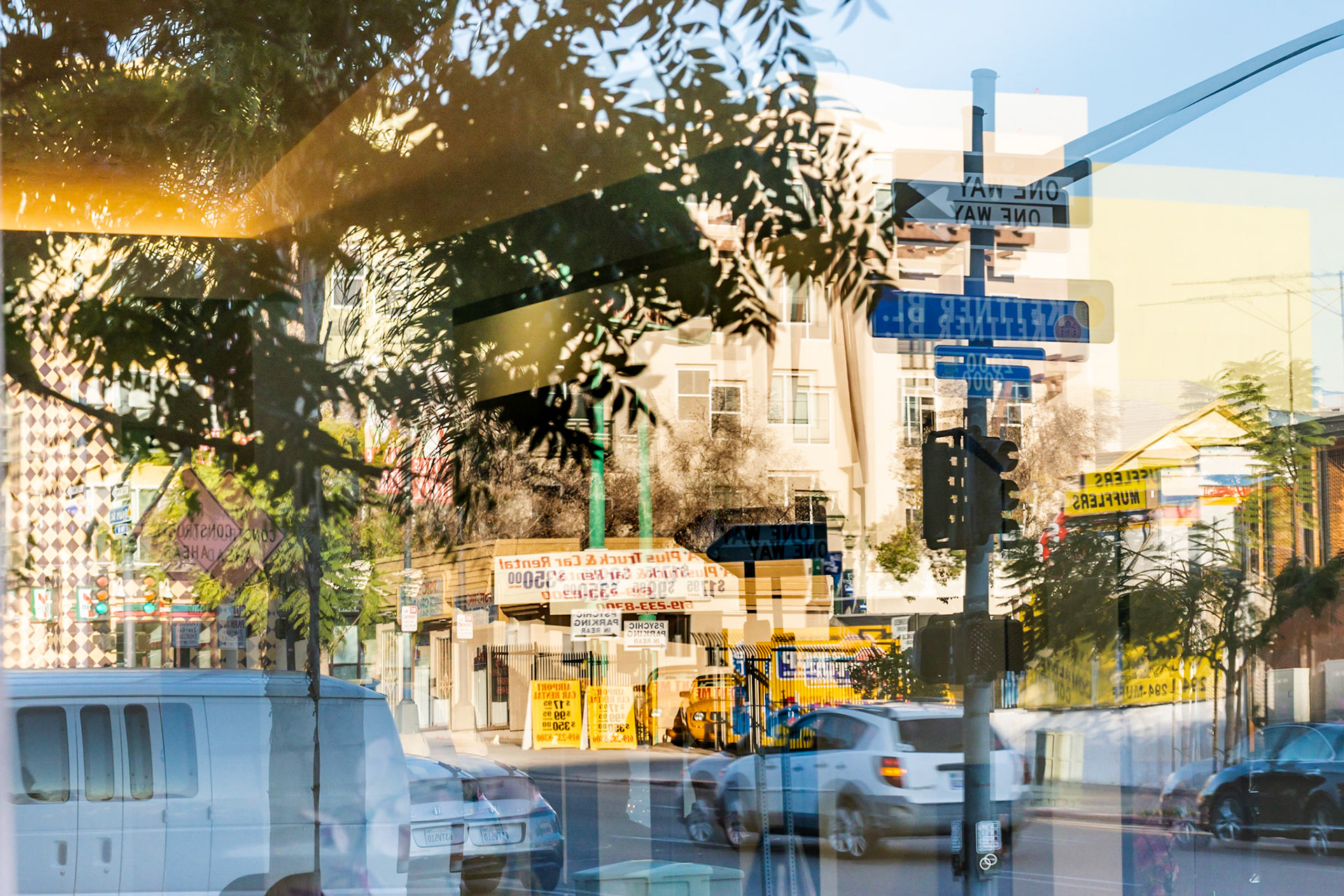 Kettner Blvd Reflection, Little Italy, San Diego, 2016