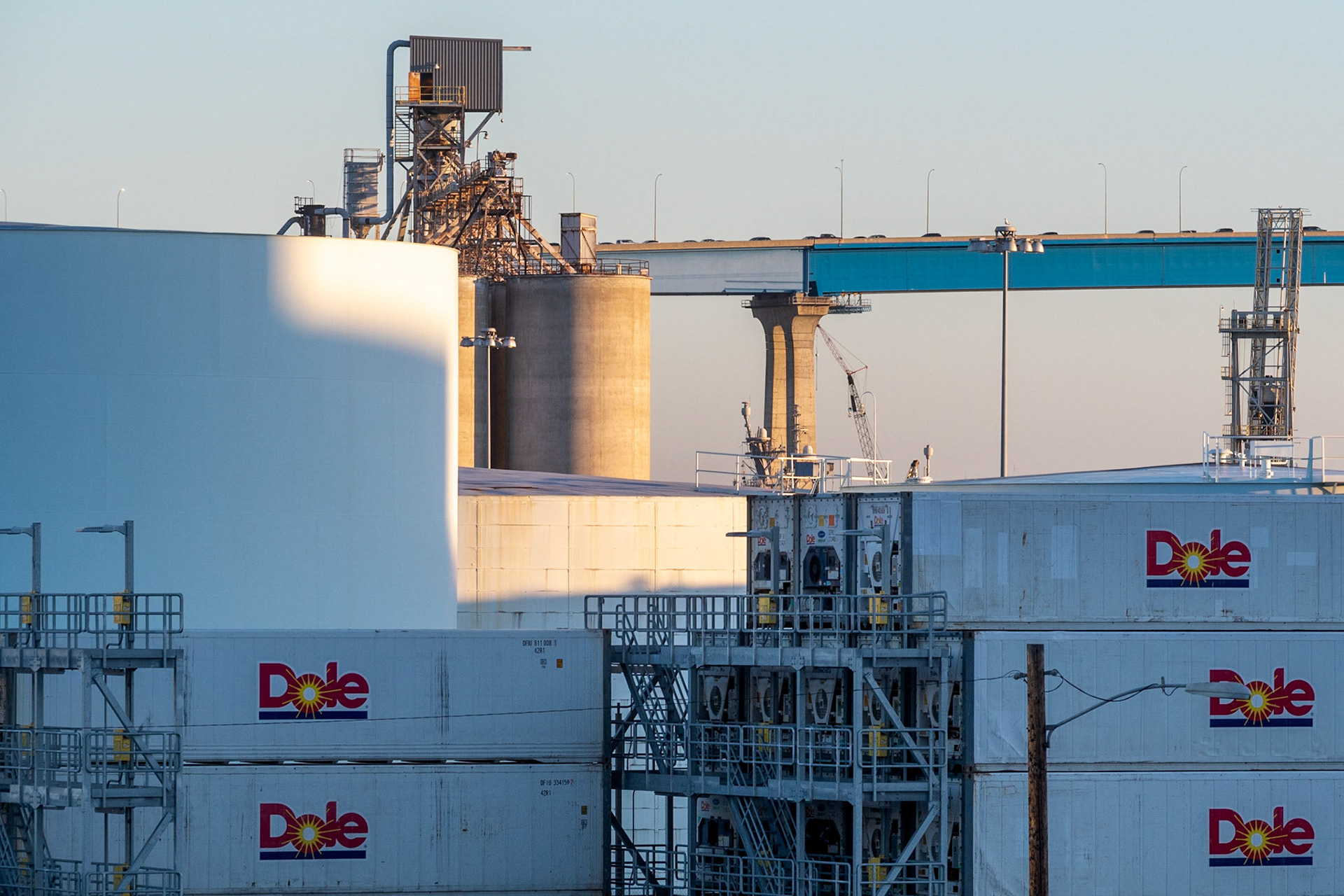 Dole Containers at the Embarcadero with the Coronado Bridge in the background, San Diego, 2019