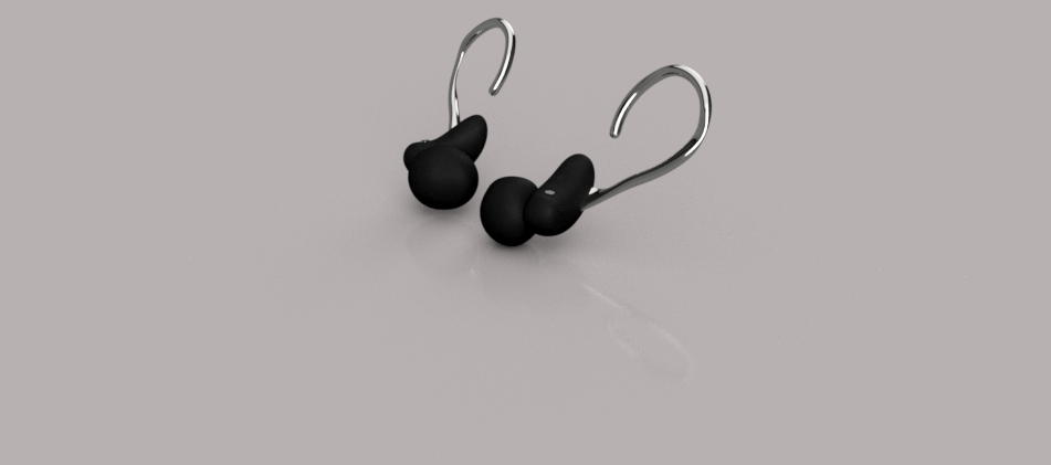 Black ear plug design with silver aesthetic pieces