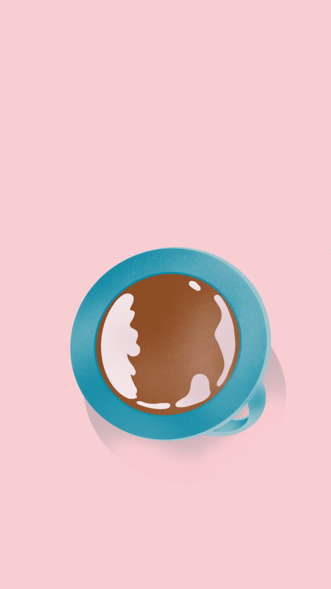 International Student Day GIF (illustrated coffee cup with moving cream)