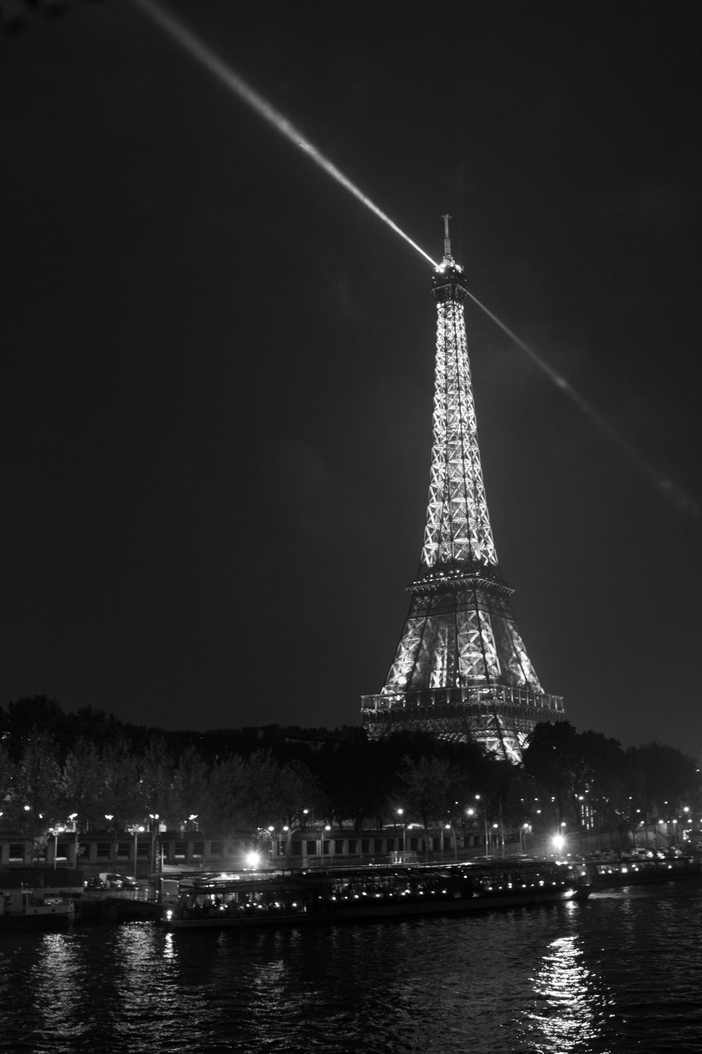 The Eiffel Tower at Night in Paris, France