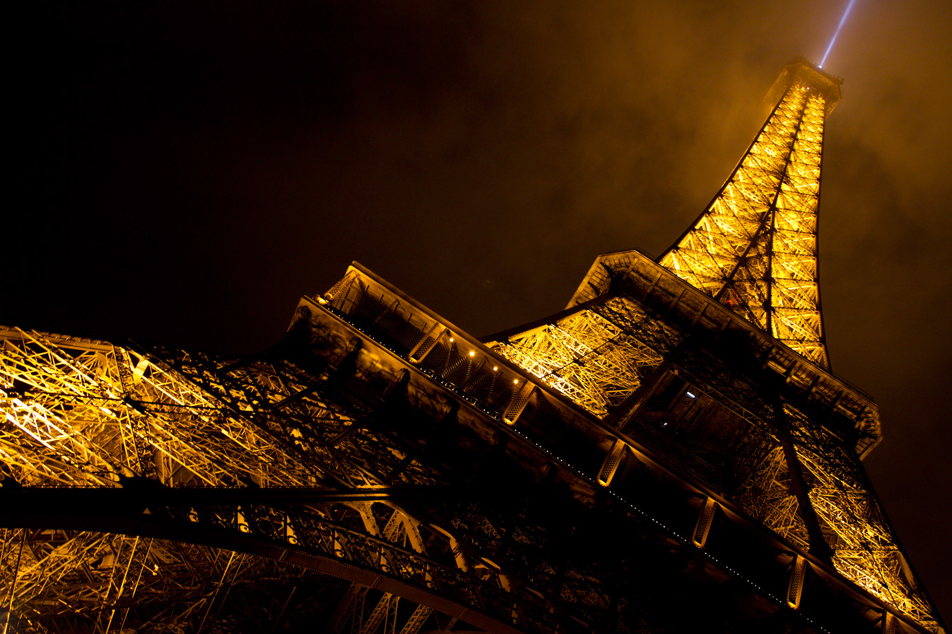 The Eiffel Tower at Night in Paris, France
