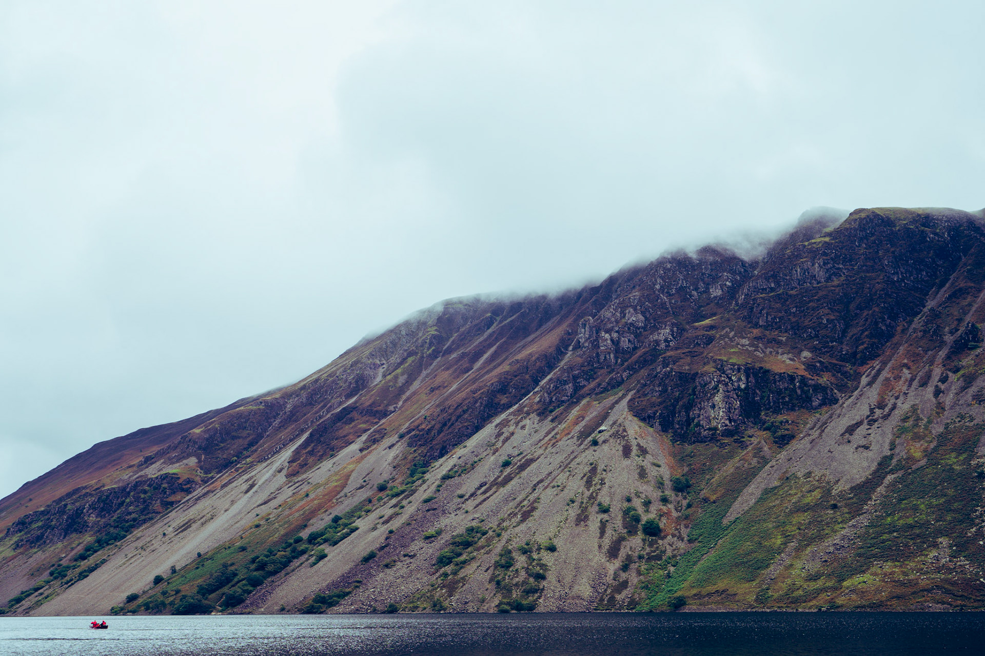 A beautiful landscape shot of Wastwater in the Lake District, England, UK