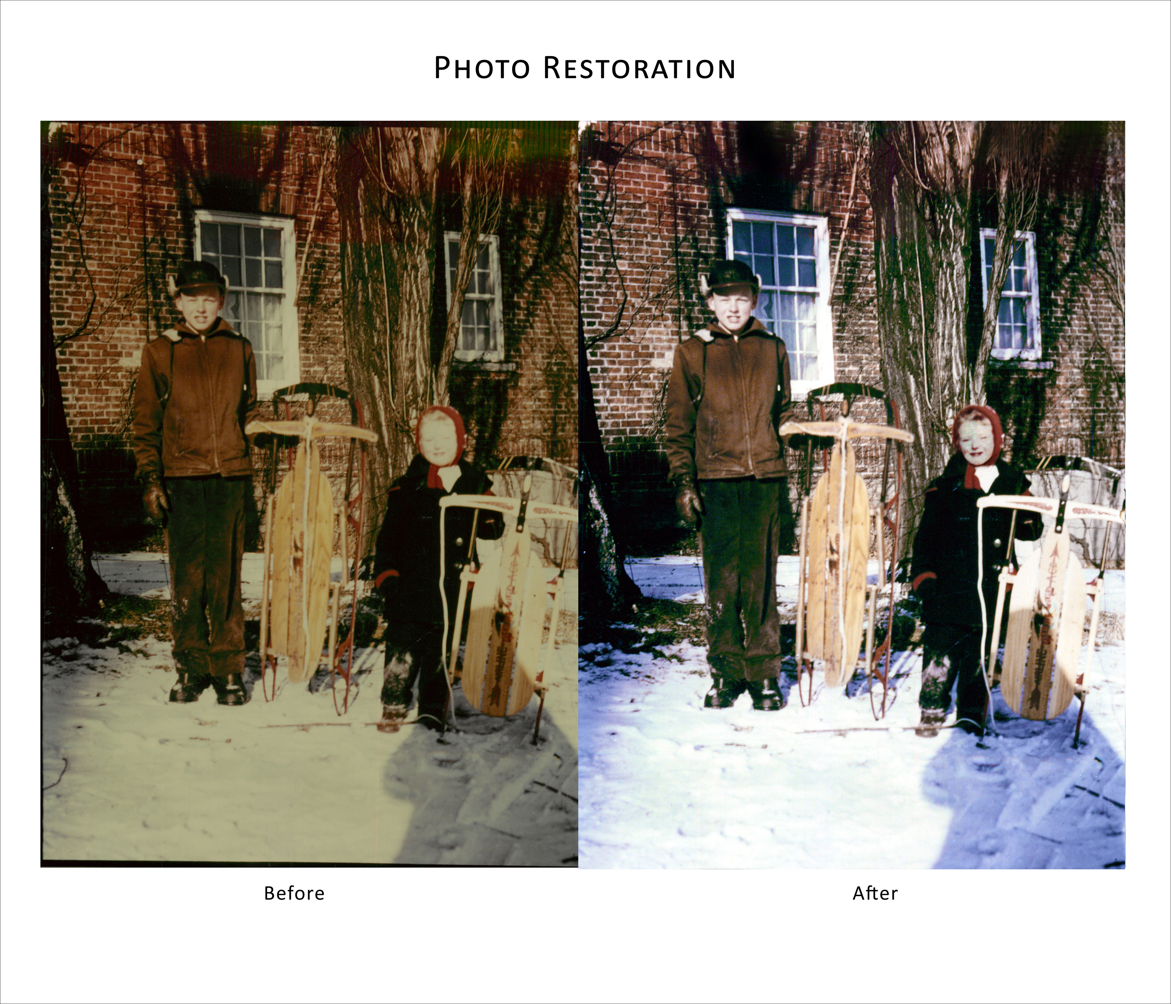 This photo from 1946 was restored to beautiful color and clarity using photo restoration techniques and tools. © Jennifer Gale