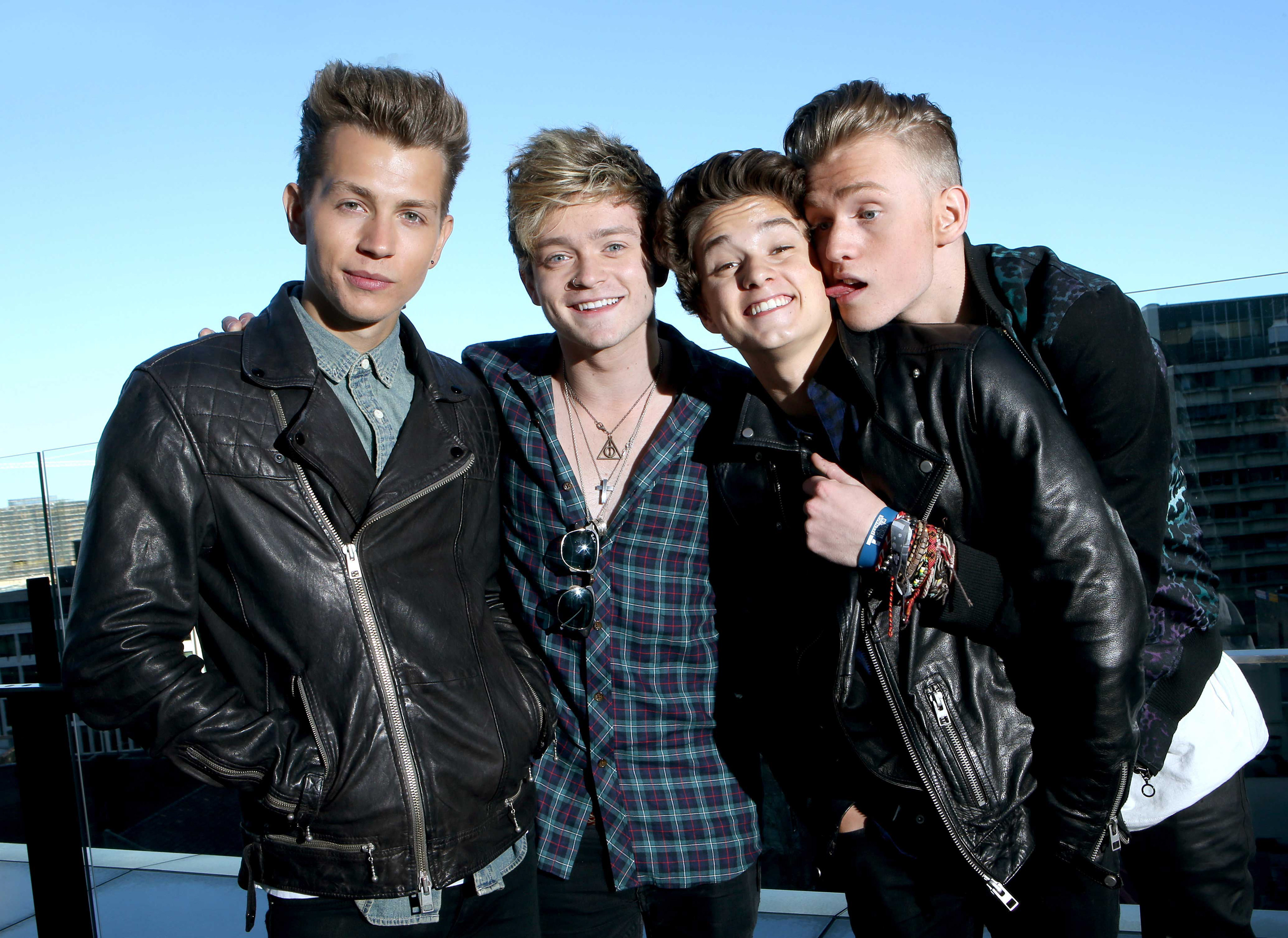 The Vamps, L-R, James McVey, Connor Ball , Brad Simpson and Tristan Evans . The Vamps are a British pop rock band in Sydney and Brisbane for a promo tour. © Chris Pavlich/Daily Telegraph