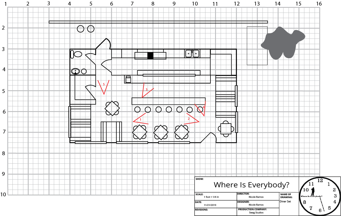 Diner Floorplan w/camera shots listed