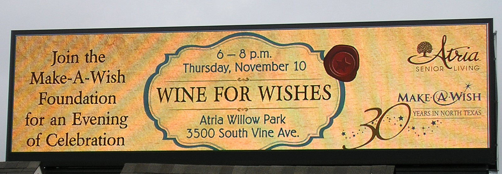 Digital Billboard Advertising: Make-A-Wish fundraiser