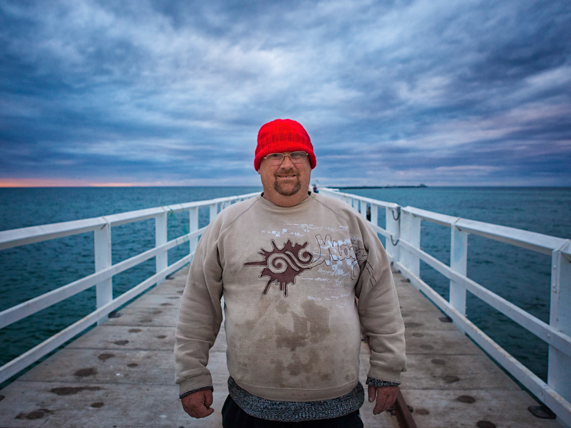 Russell the fisherman, Busselton jetty, 2012
