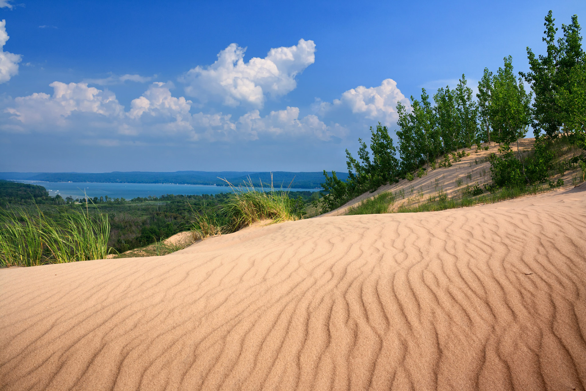 Glen Lake over the ripples of Sleeping Bear Dunes National Lakeshore, Michigan