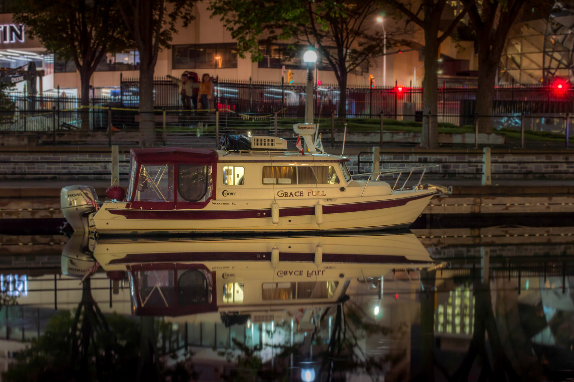 This was all about the perfect reflection in the canal of one of the many pleasure craft moored along the walk way.