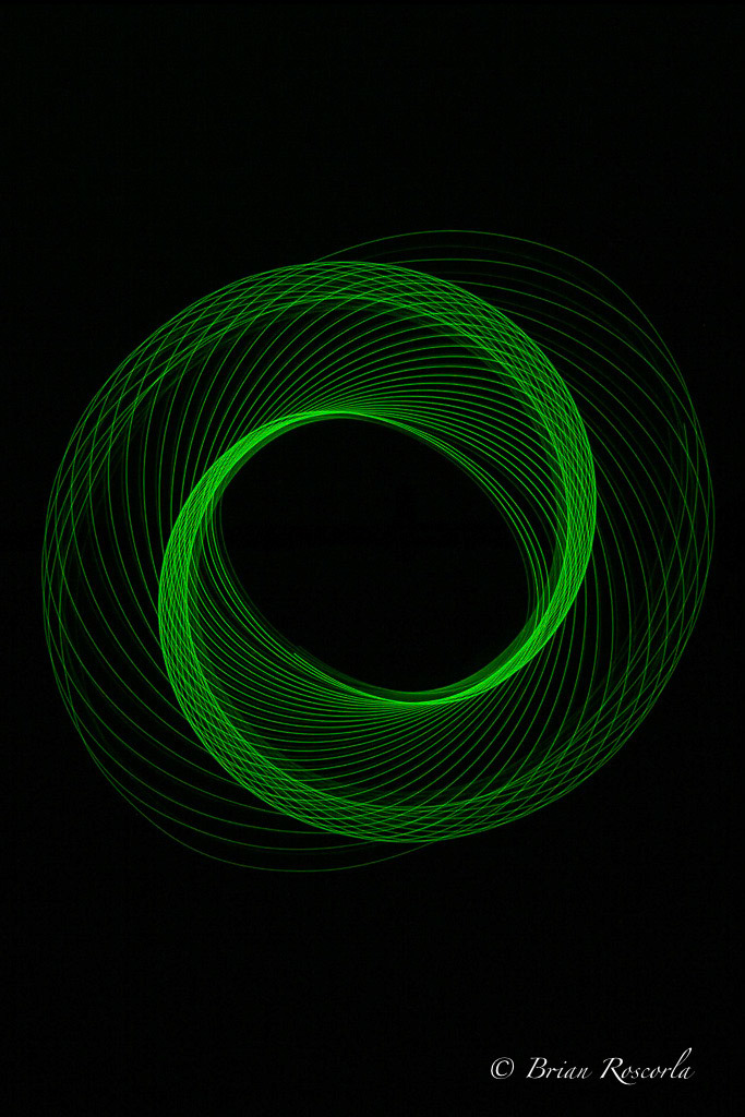 Light Spirograph using a torch with pin hole