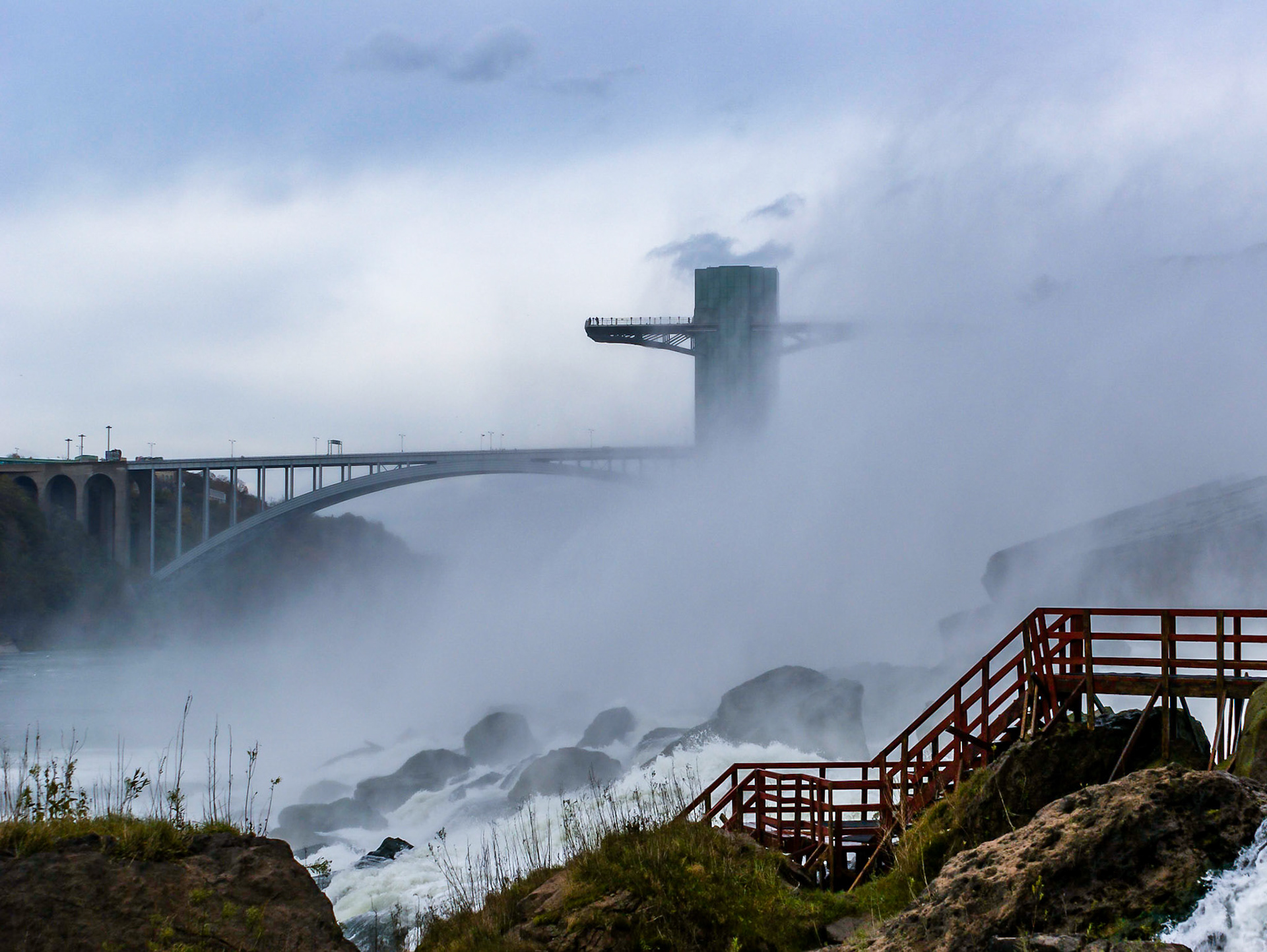Mist obscuring the observation tower, Niagara Falls
