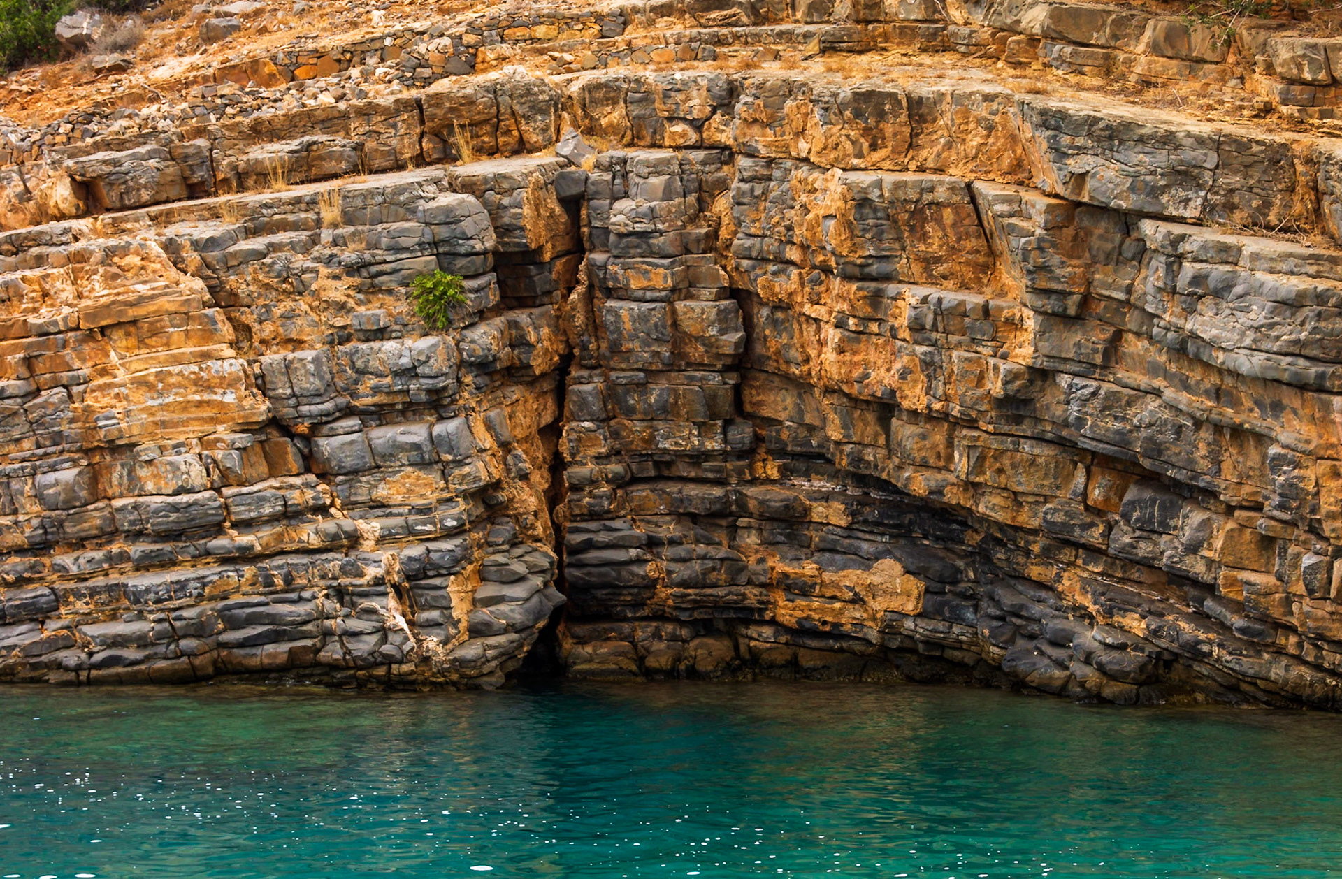Colourful rocks in Elounda bay