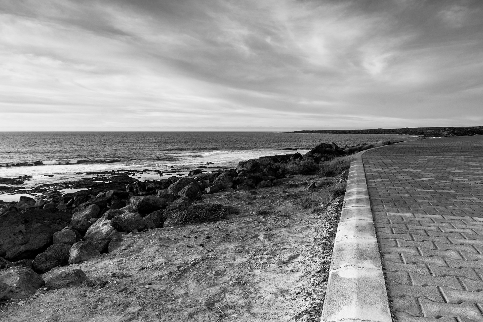 Playa Blanca - Sea scapes can look good in black & white too!
