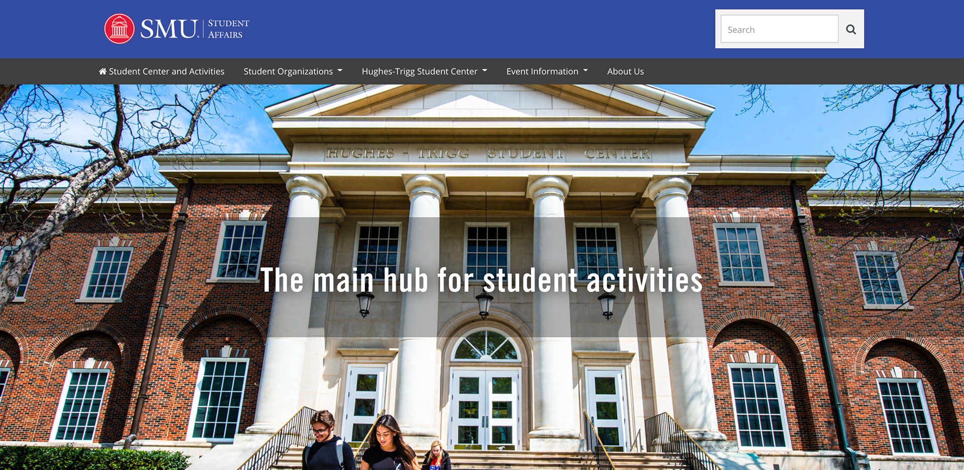 Link to SMU Hughes-Trigg Student Center website.