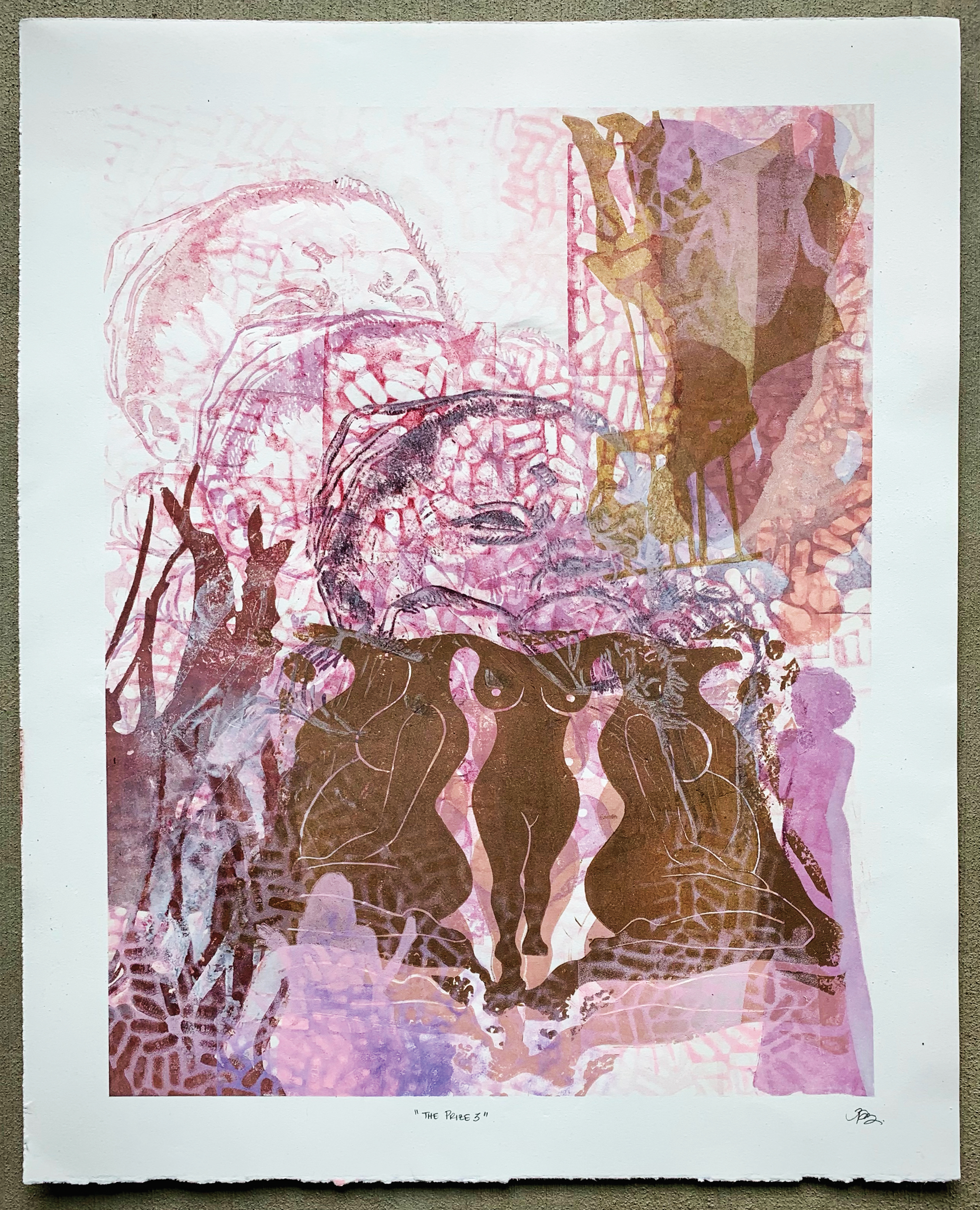 "Prize 1," printmaking, 20" x 16"