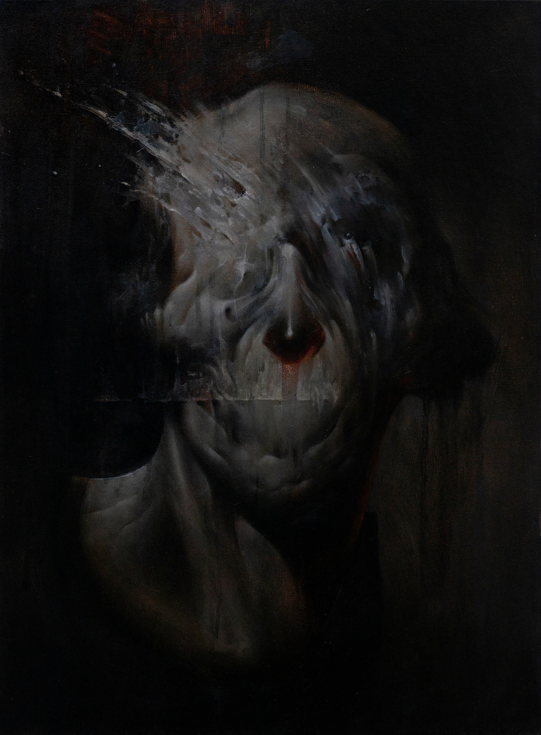 :) | oil on canvas board