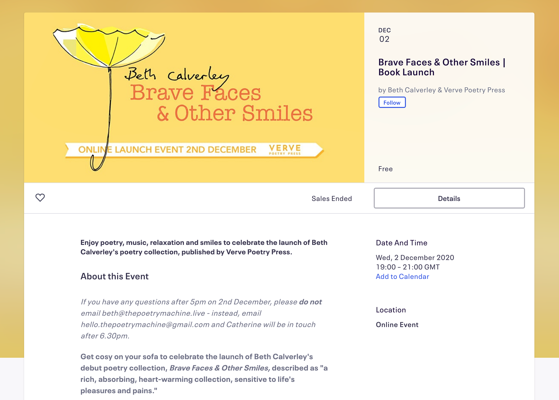 Web copy for a writer's professional book launch – Chris also proofread the entire book.