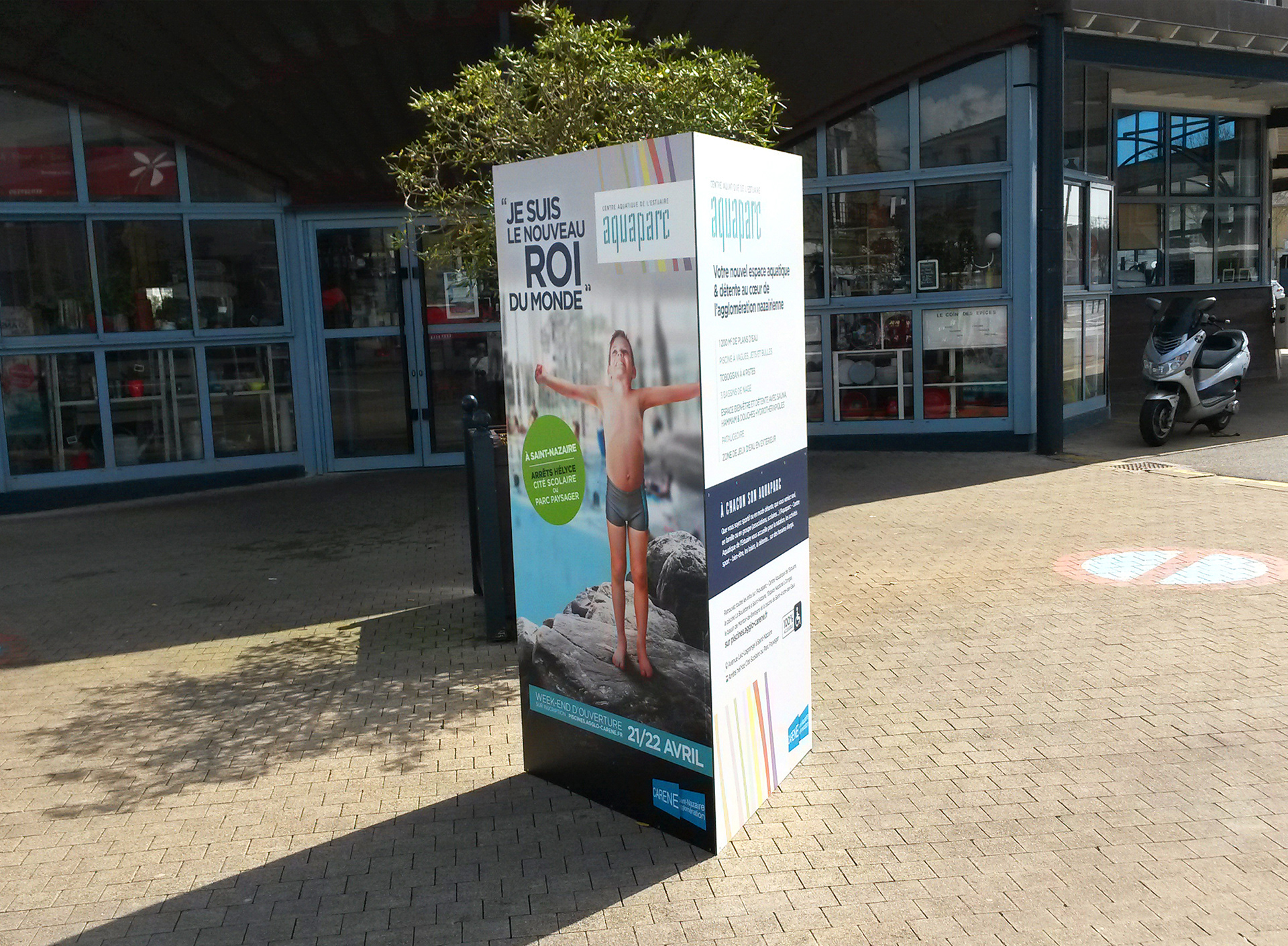 Totem triptyque autoportant en Dibond - St Nazaire