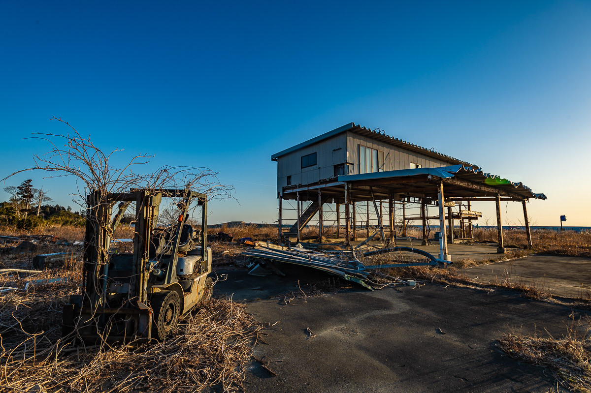 Forklift and Beach House