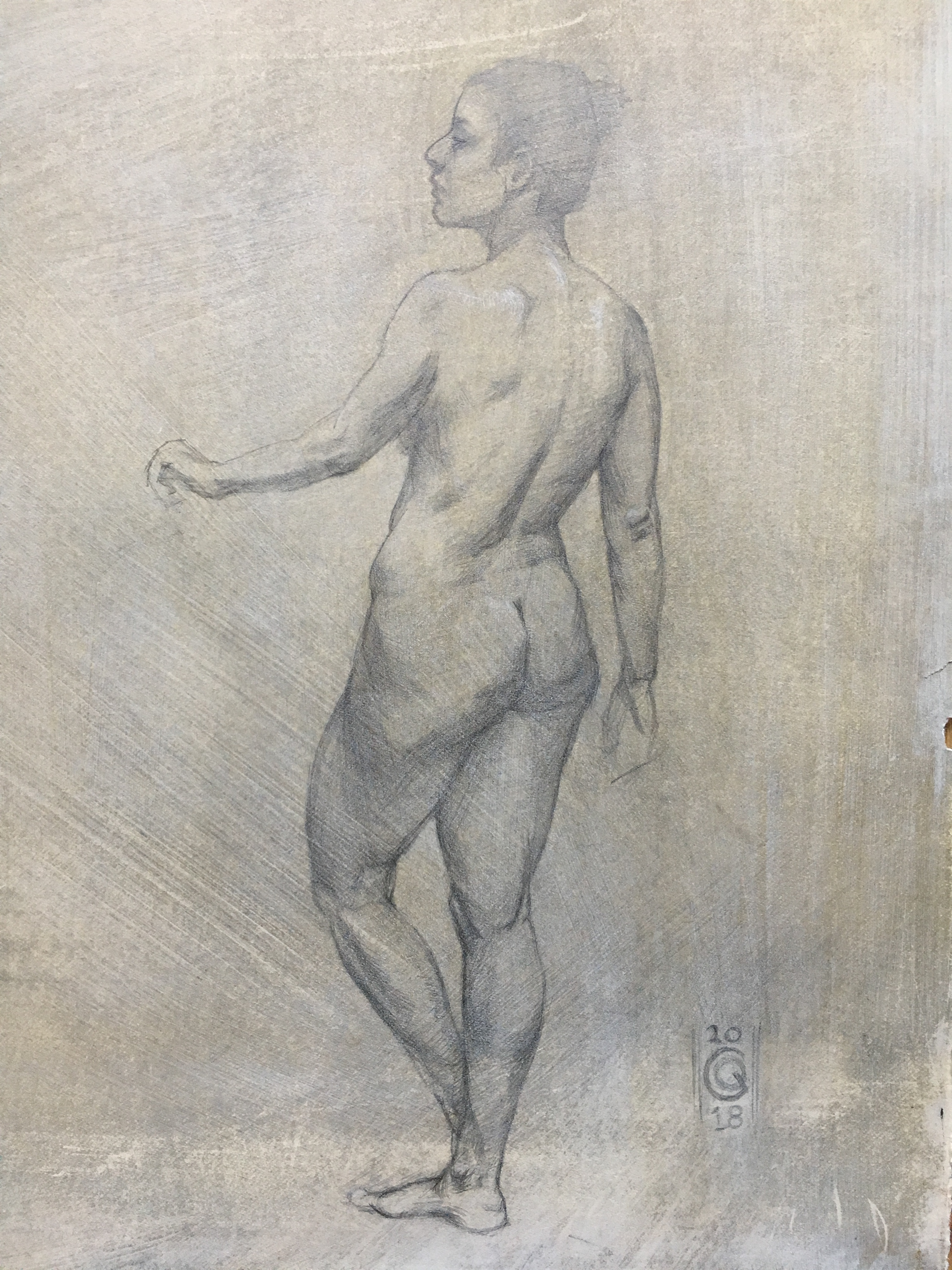 Valaria. Graphite on hand prepared paper 25 by 35cm.