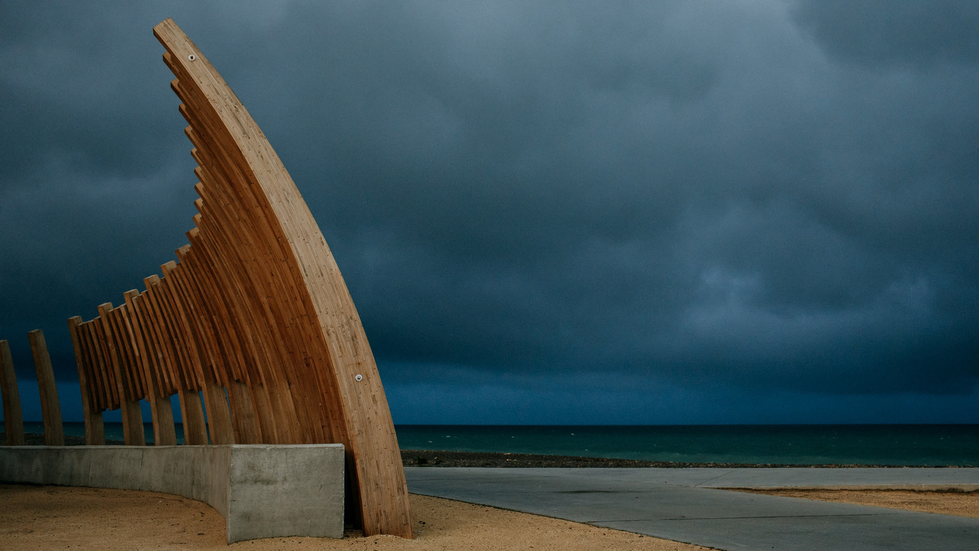 Storm approaching Napier, view from the Reef Garden