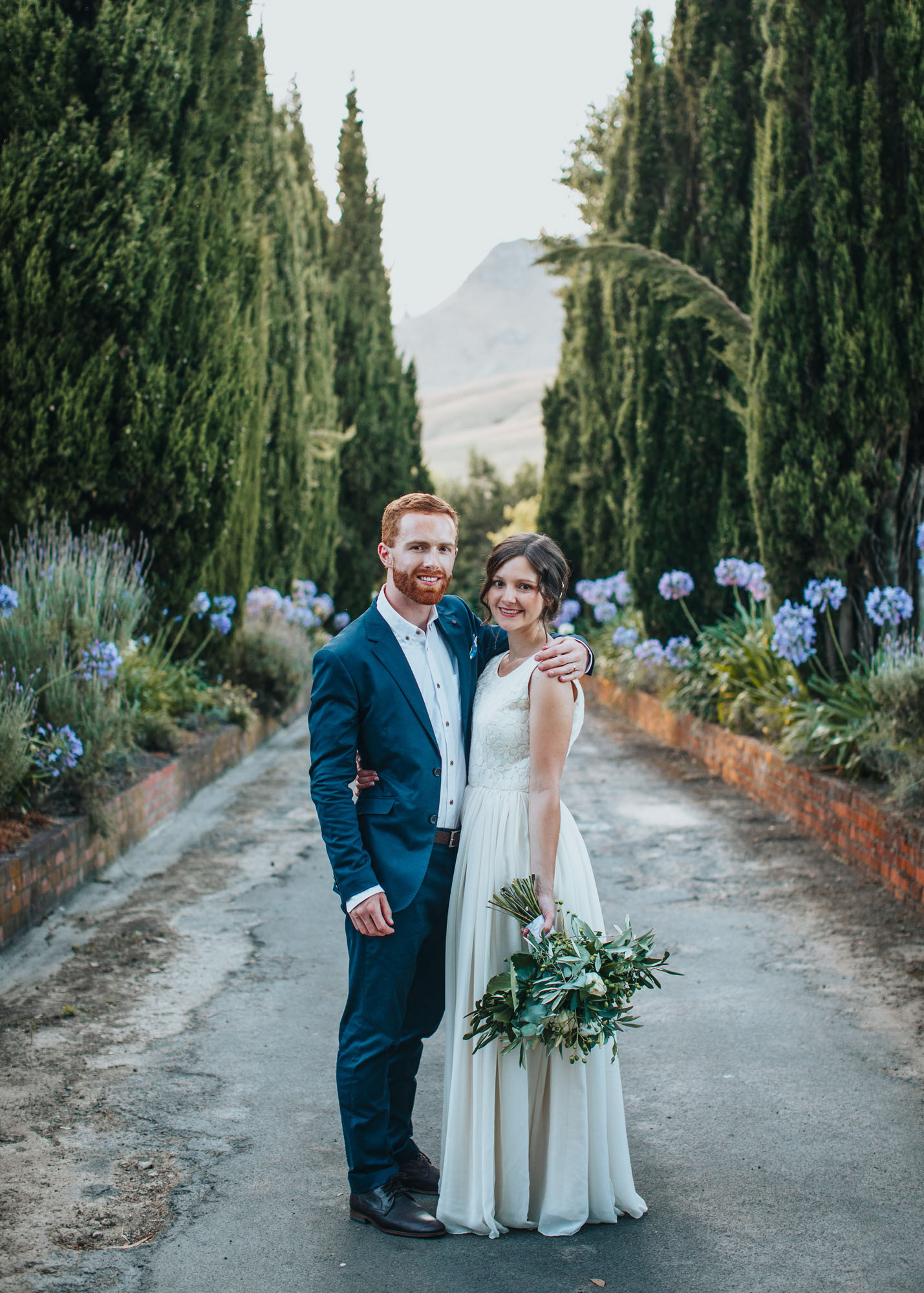 Frederica and Calum enjoying the grounds at venue Belmount Gardens