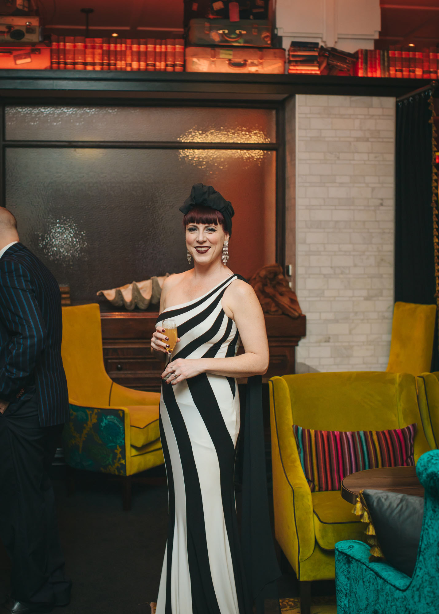 Formal wear for evening events - the Emporium Lounge at the Art Deco Masonic hotel