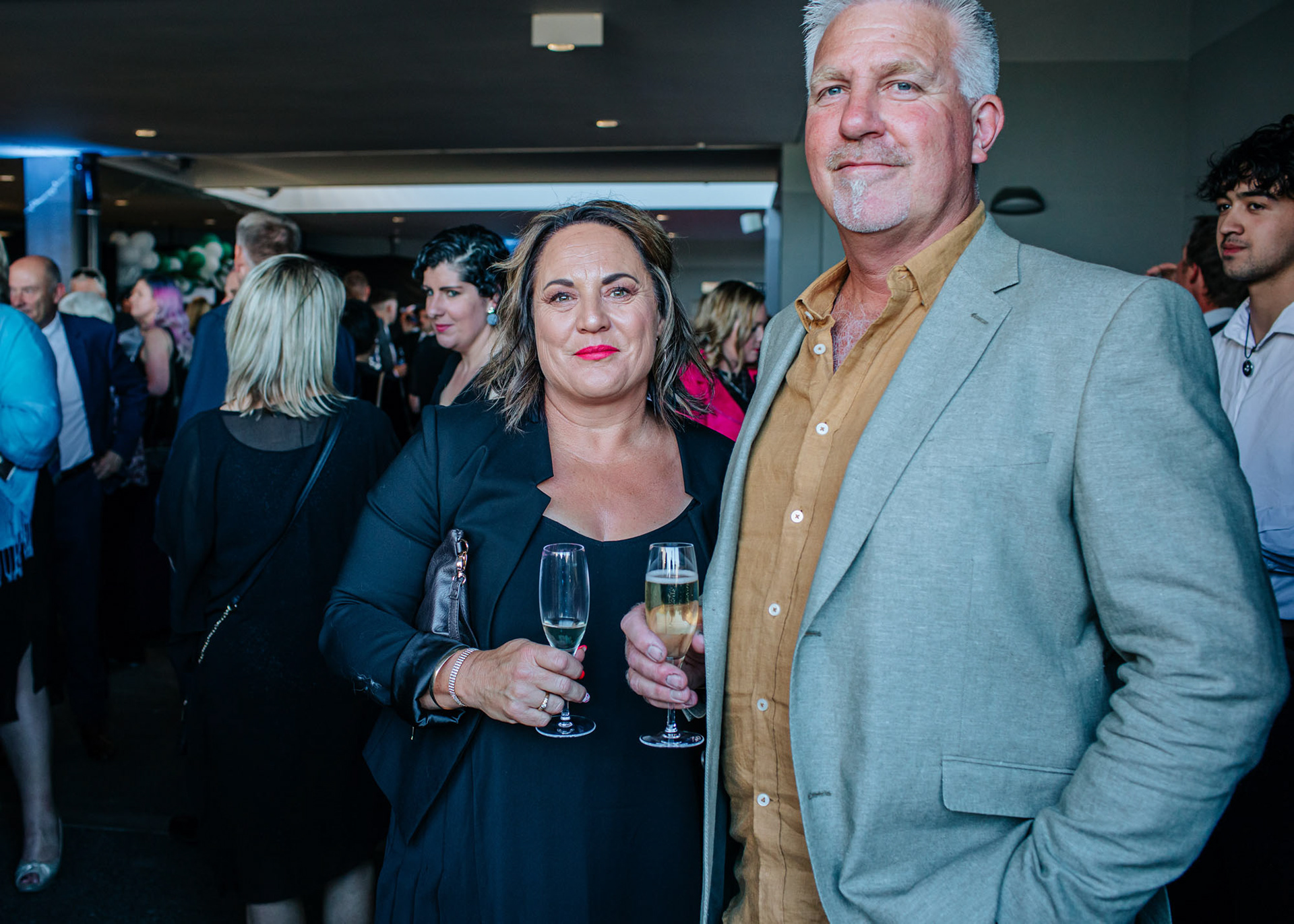 Business awards guests mingling ahead of sitting down for the dinner and awards presentation