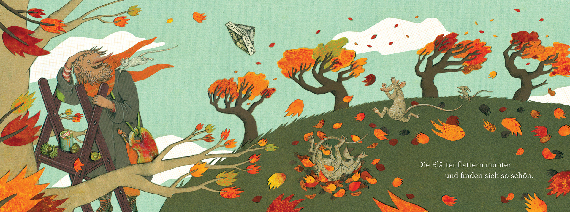 Annika Huskamp Illustration Der Herbst Steht Auf Der Leiter Children S Book