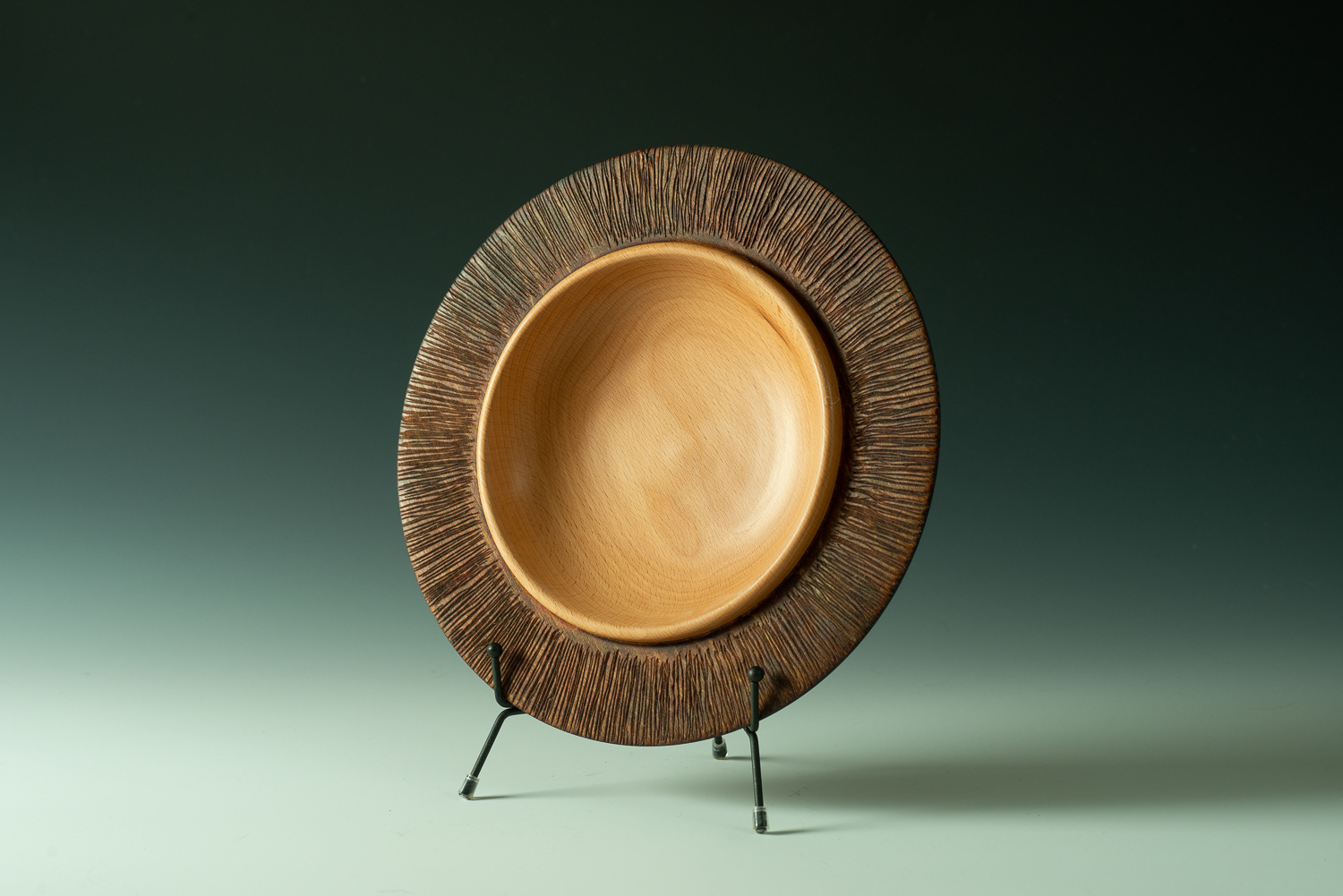 SOLD European Beech "saturn" dish - 11" x 1 1/2"