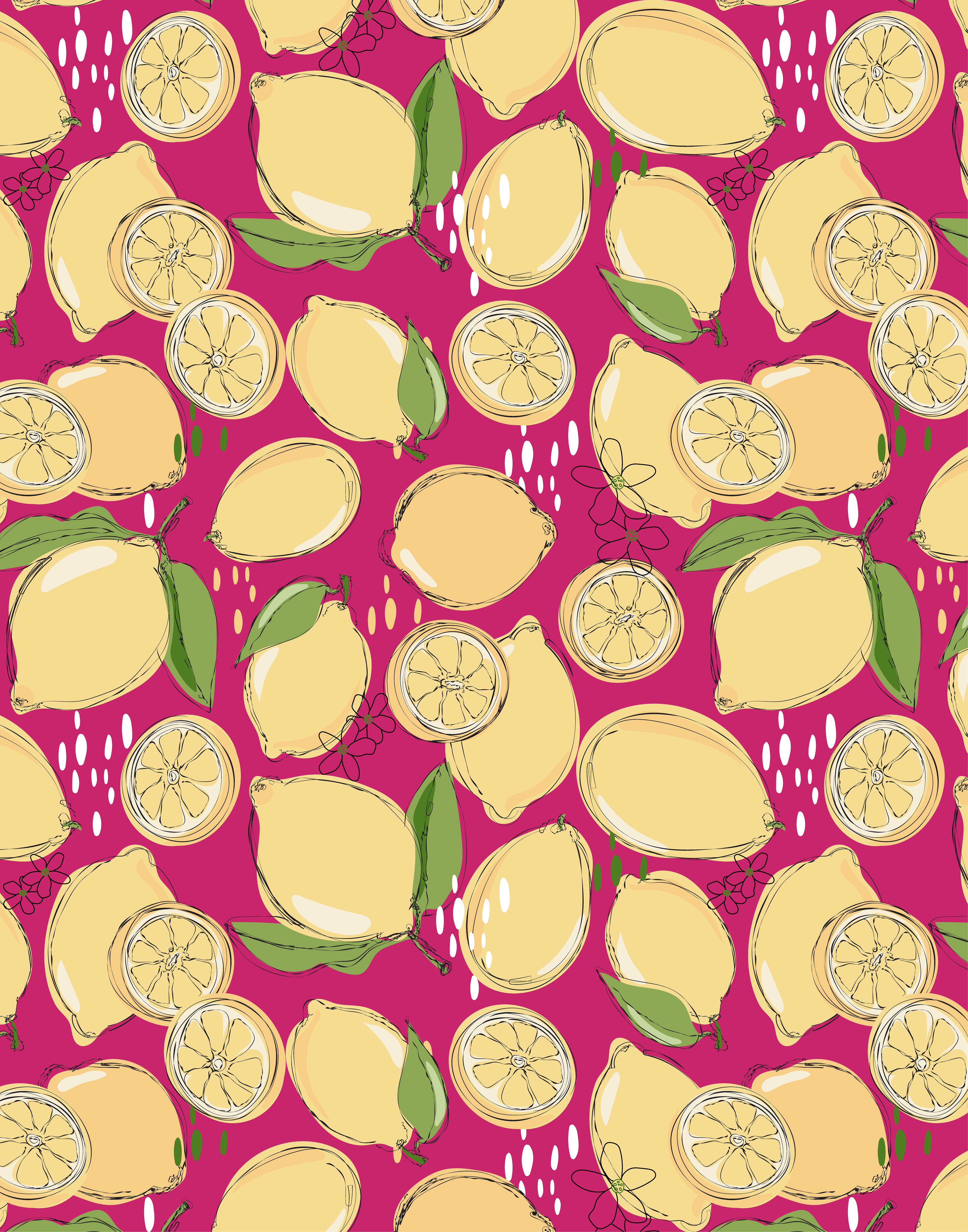lemons on pink