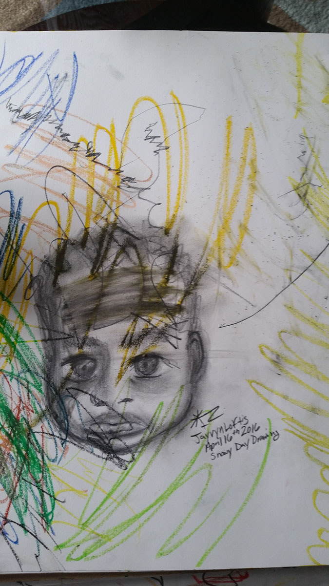 Sketch with baby