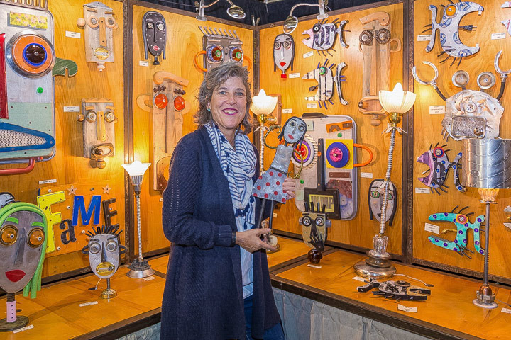 Judy Riendeau at Brad Devlin's booth.