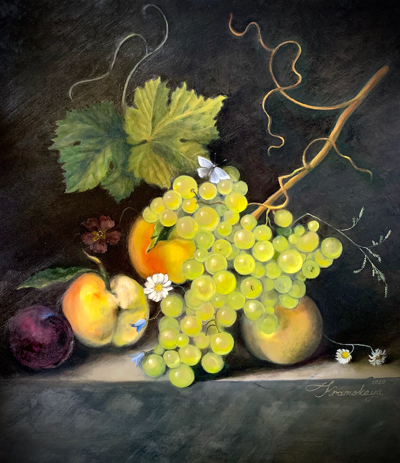 N. Kramskaya, still life oil painting