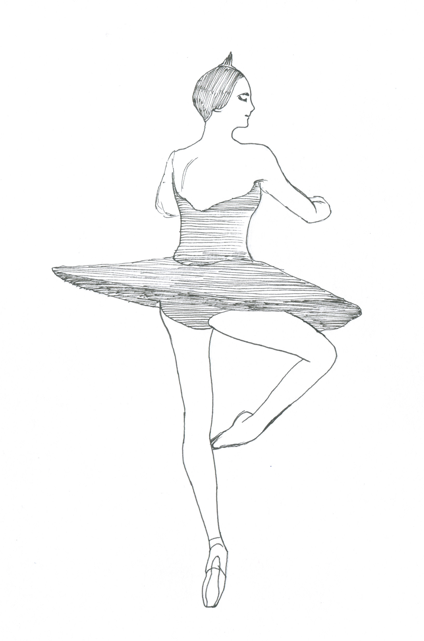 イラストレーター宮澤美穂 人物 バレエ 線画 イラストレーター宮澤美穂 人物 バレエ 線画