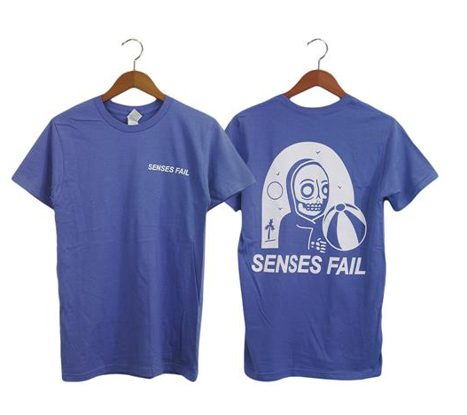 "Beachball" design on violet shirt