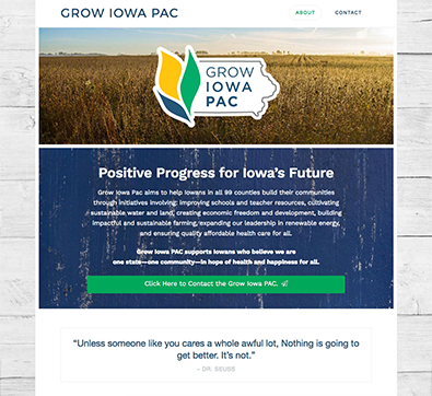 Website for a political PAC supporting gubernatorial candidate Rich L.