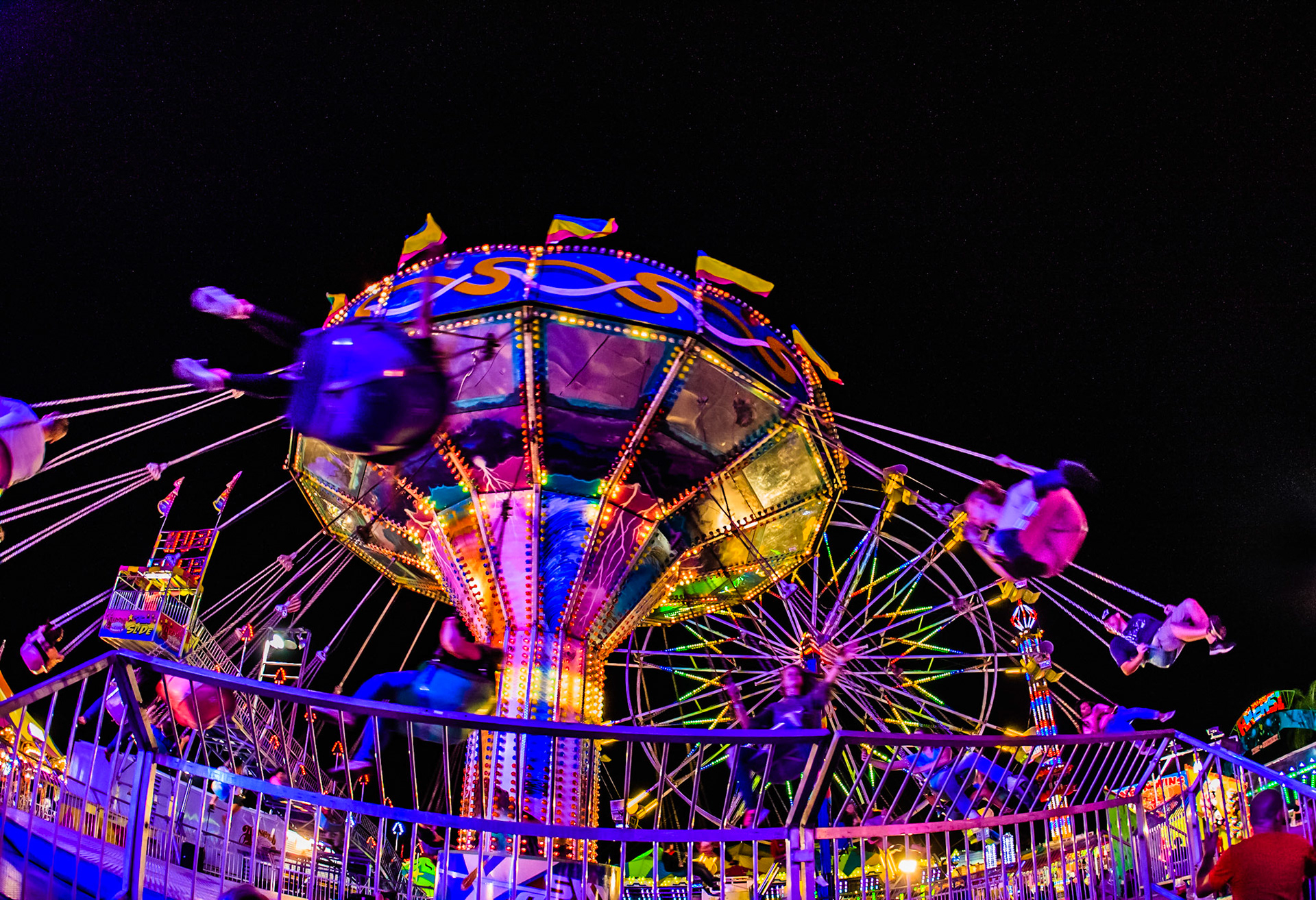 Jeff Donald photography Carnival Rides at Night