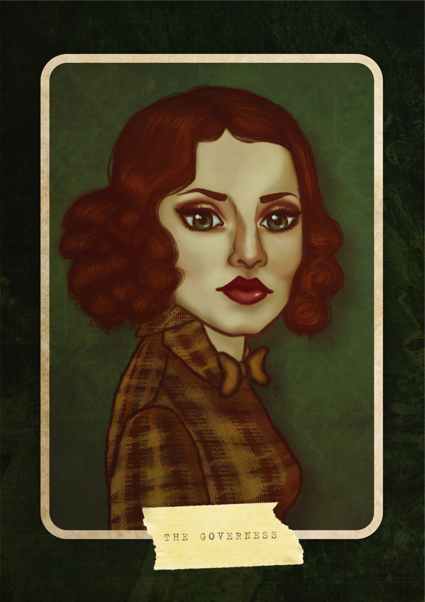 An illustration of Mary Debenham from Agatha Christie's Murder on the Orient Express, as played by Daisy Ridley.