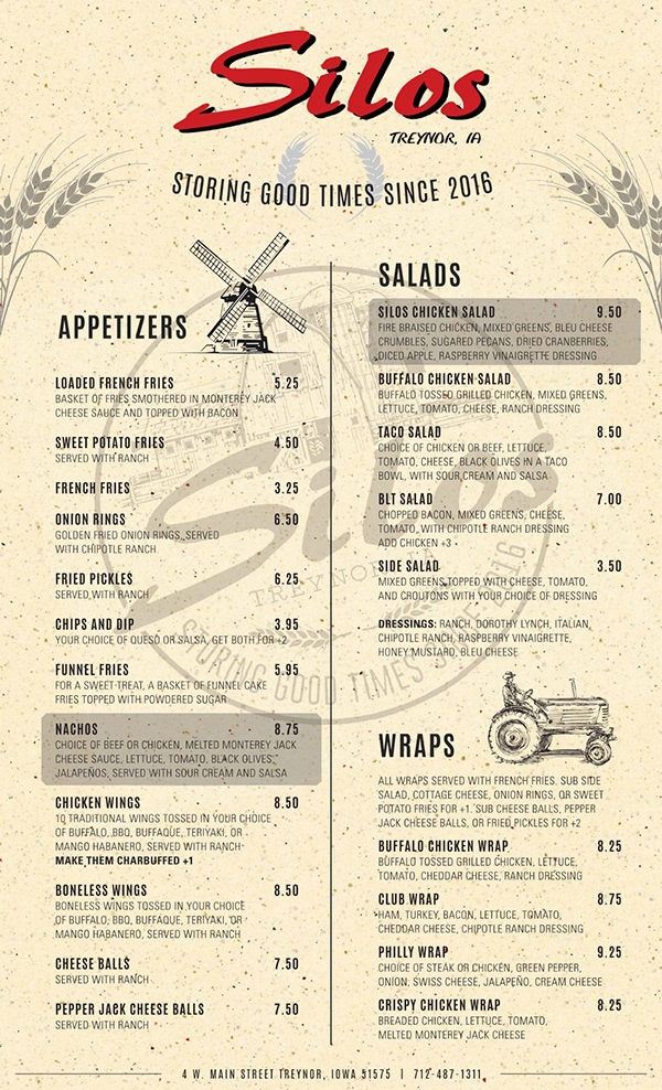 Silos Treynor MENU
