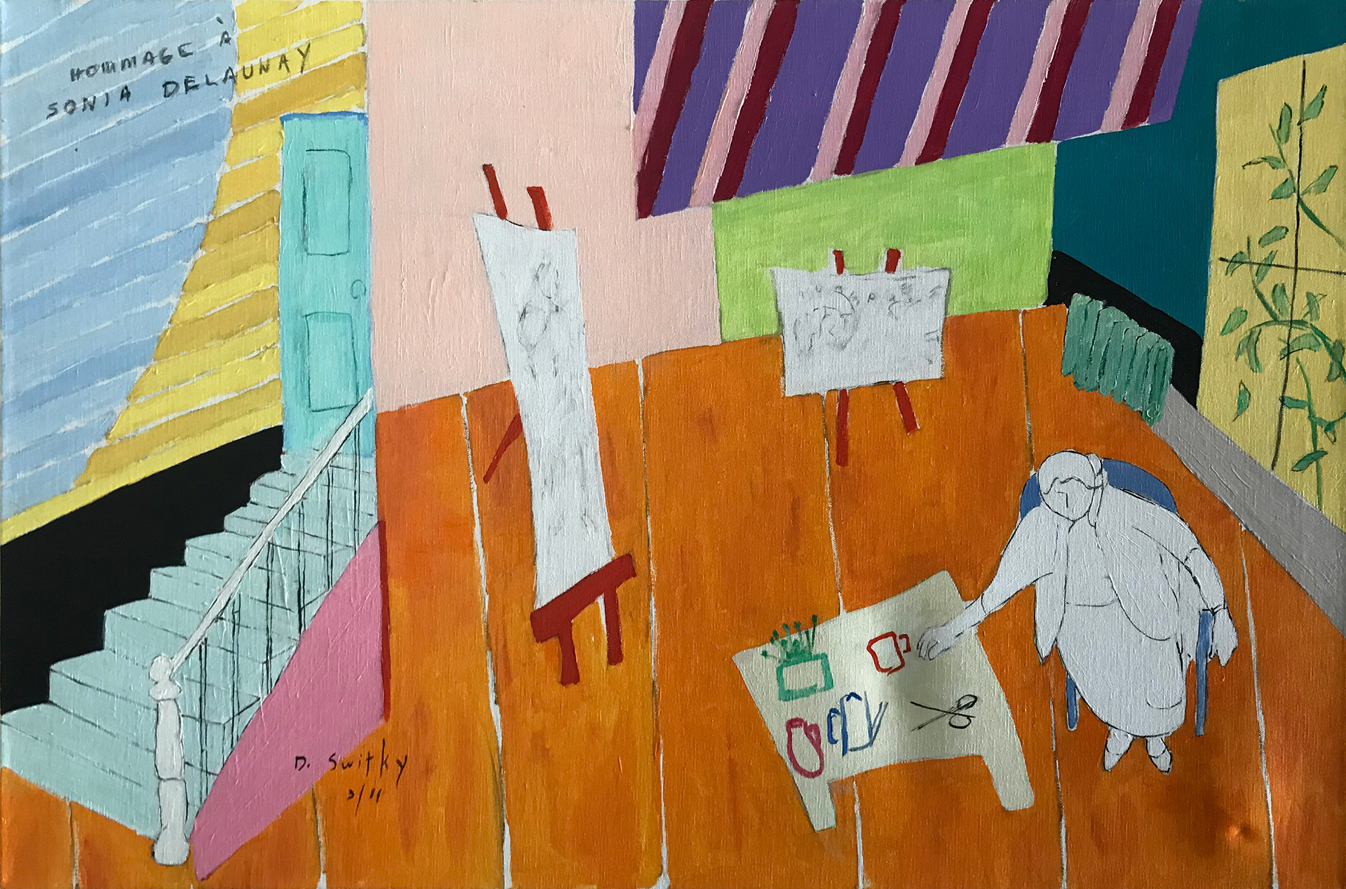 Hommage a Sonia Delaunay | Acrylic on canvas | 48x24" | NFS