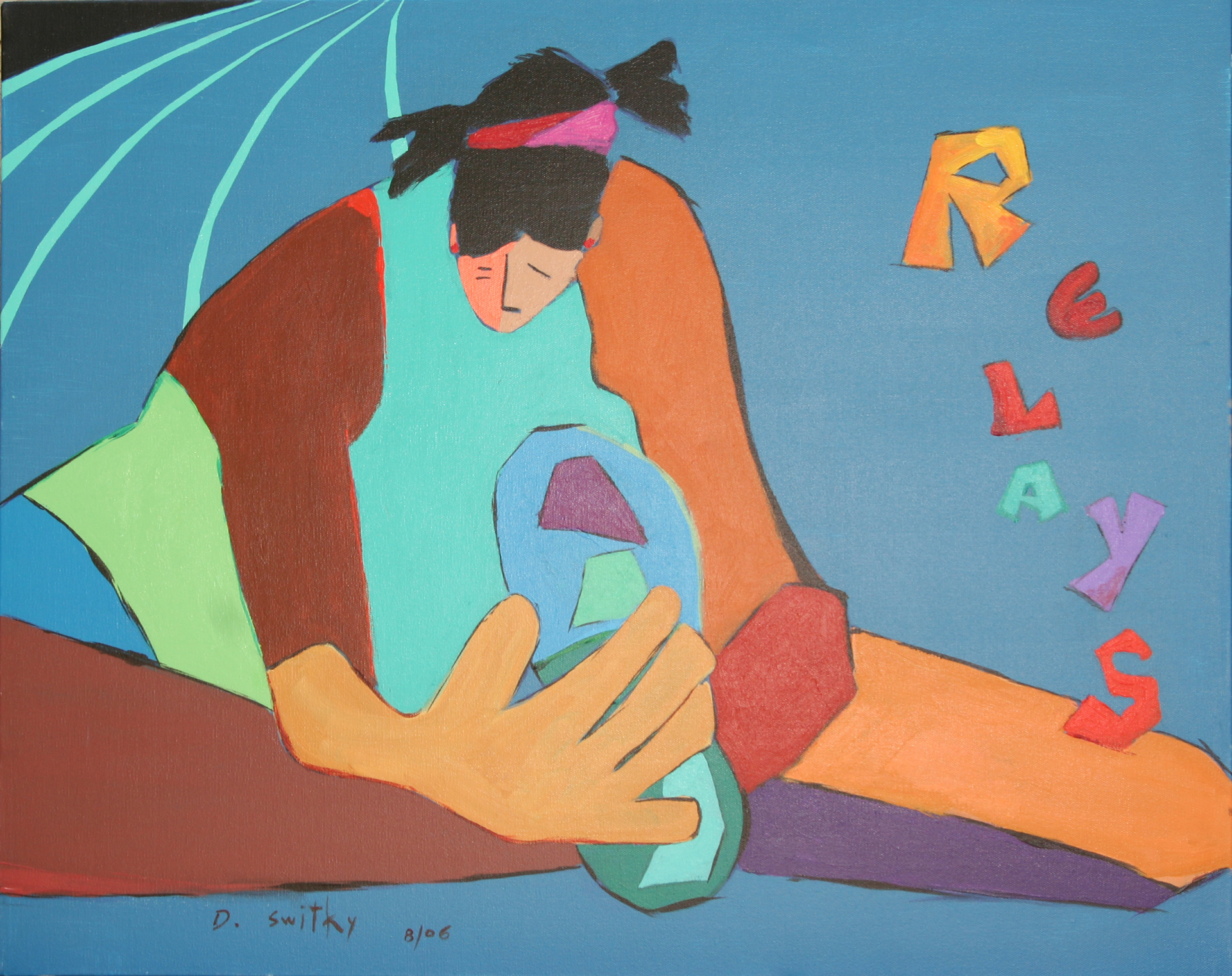 Relays (Stretching Out)  | Acrylic on canvas | 24x30" | $1200