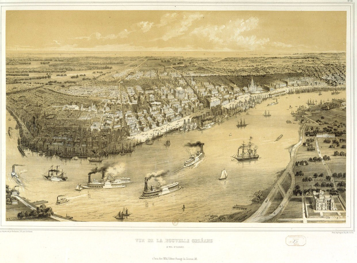 Léon-Auguste Asselineau (1808-1889), based on John Bachmann. View of New-Orleans. 1853. Lithography.
