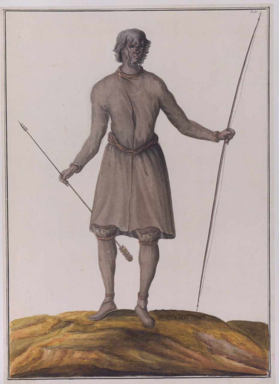Anonymous. Young Indian. Circa 1730. Drawing.