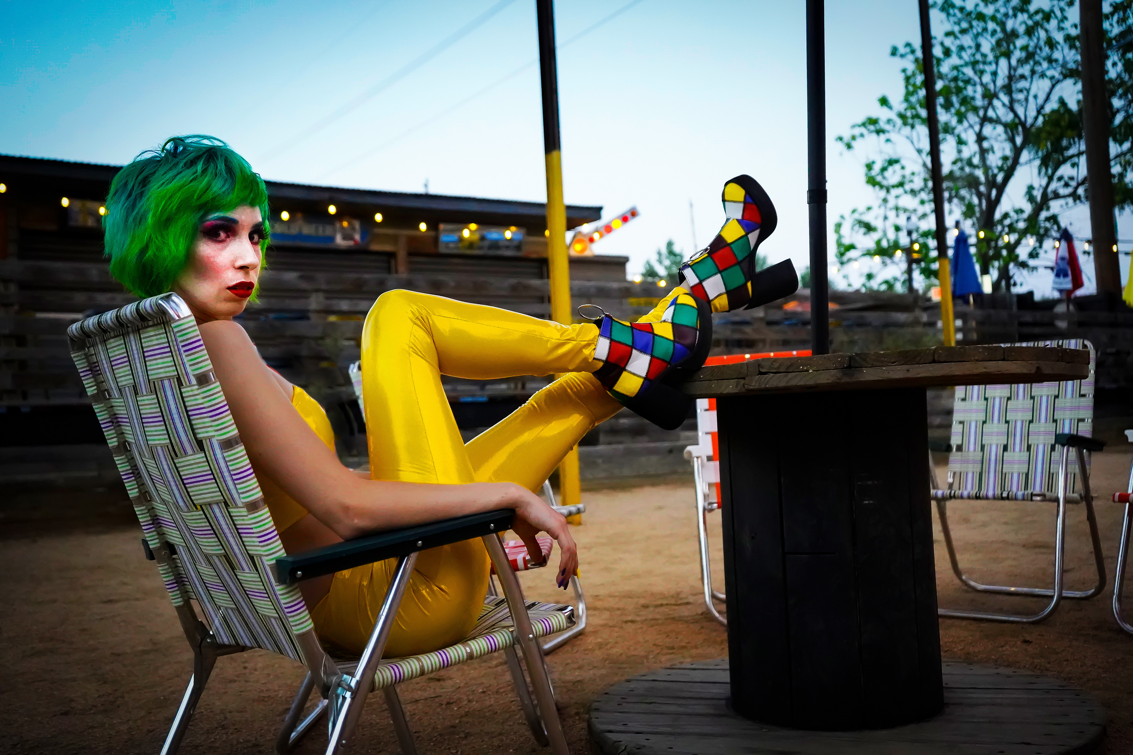 Kady Rain preps to go on stage at Scoot Inn, Austin Texas (Copyright: Kail Rose)