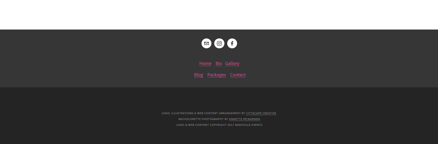 Website Content Arrangement Packages Page Part 10 for Bashville Events in Nashville, TN Copyright 2017-2018 Cityscape Creative