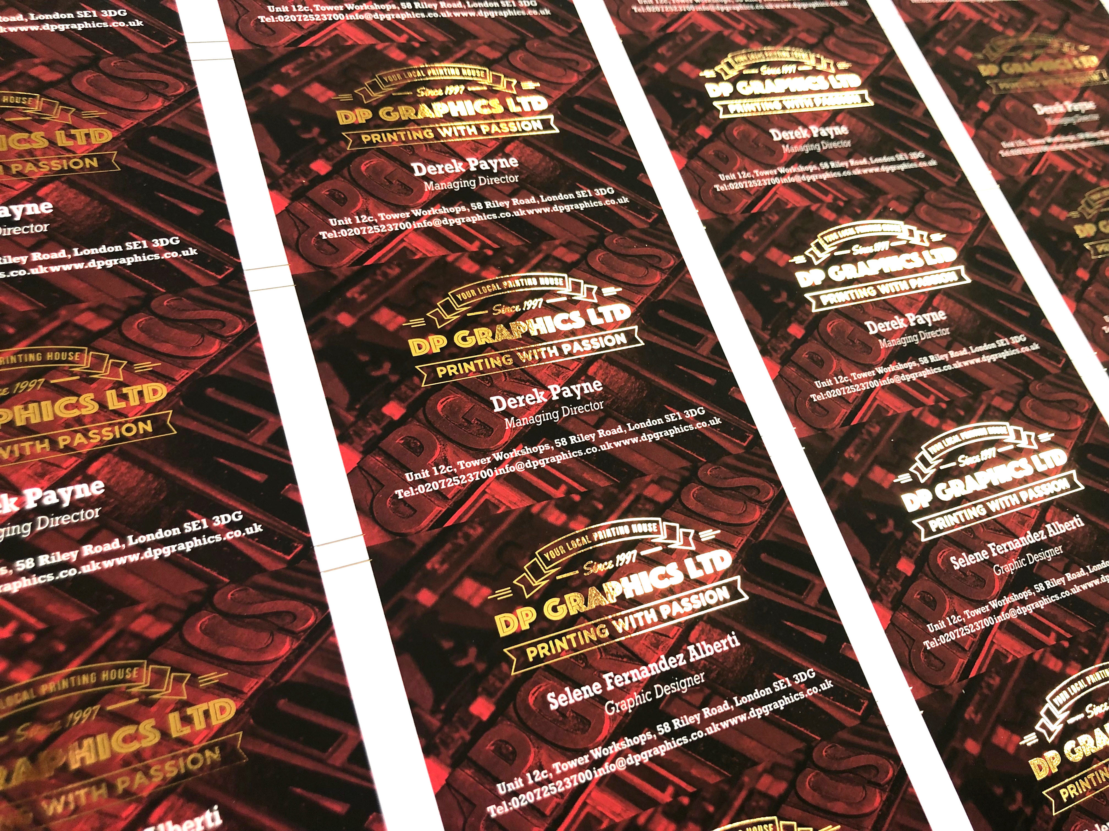 Business Cards with Gold Foiling
