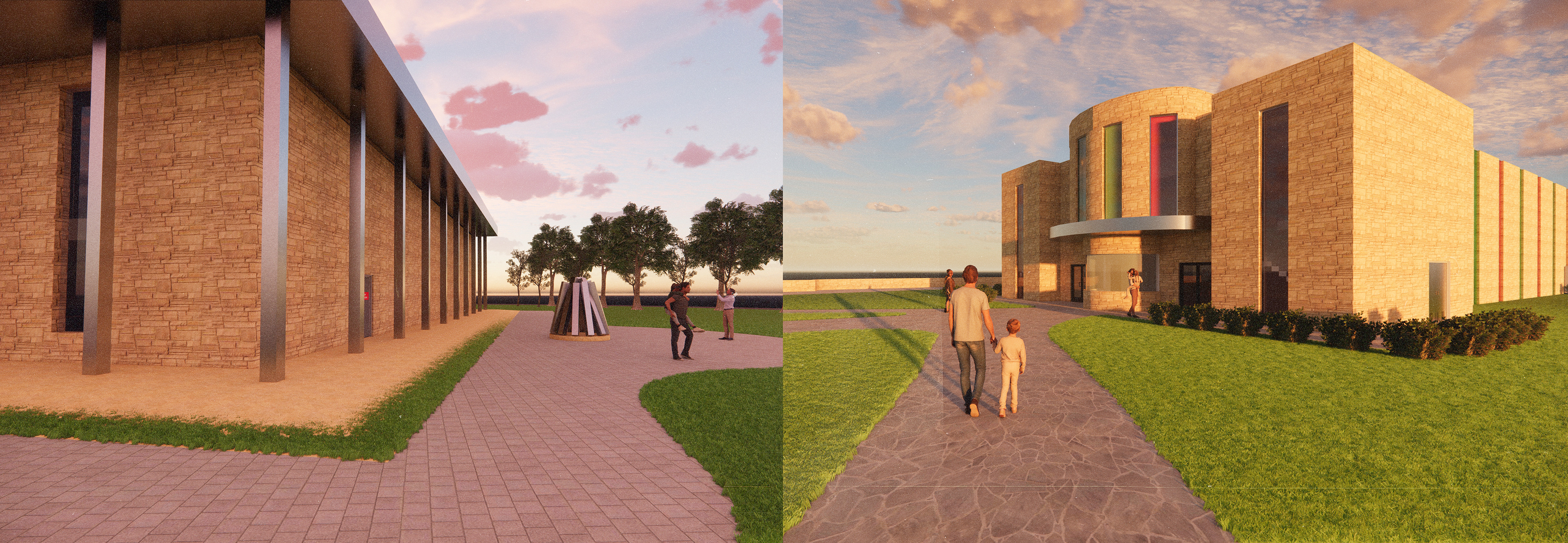 External Renders of Art Gallery and Cinema
