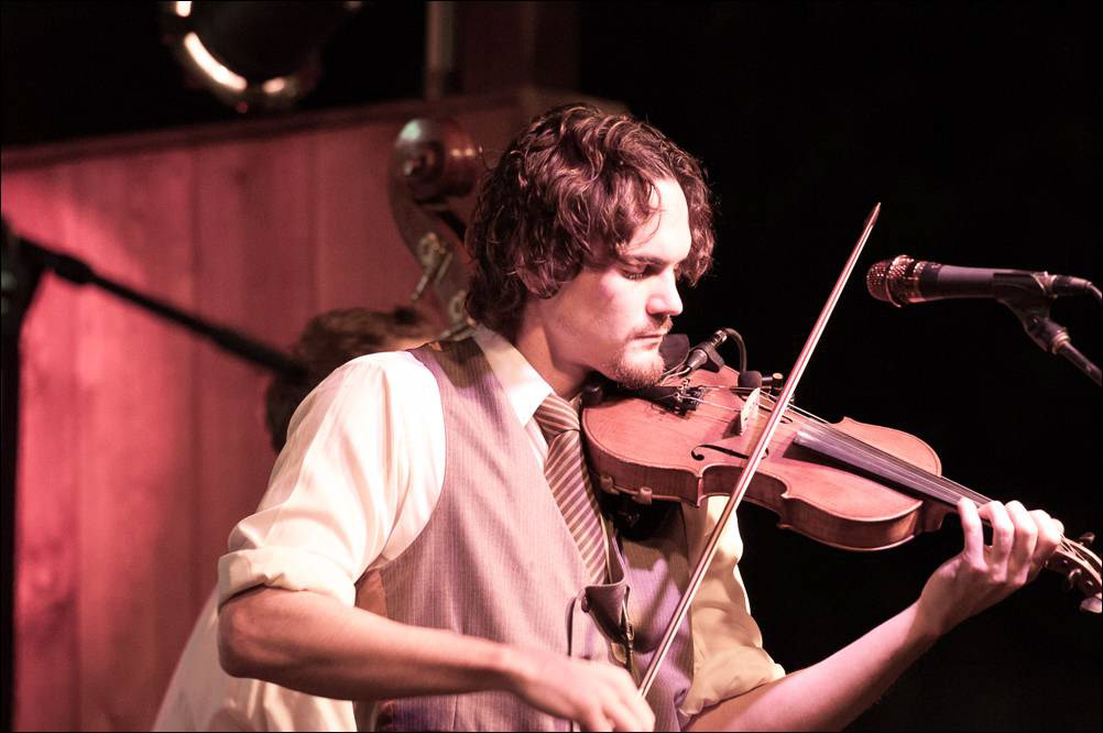 Fiddle player Brian Beken of the jazz bluegrass band Milk Drive.